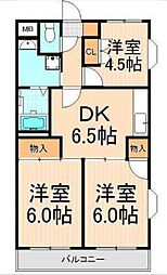 タイガーマンション篠 3DKの間取図画像