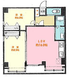K2-COURTASAKUSA 2LDKの間取図画像