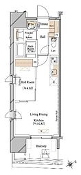 ブランシエスタ浅草蔵前 1LDKの間取図画像