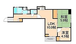 カーサ・マジカル浅草 2LDKの間取図画像