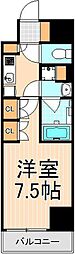 プレール・ドゥーク西浅草 1Kの間取図画像