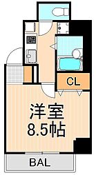 PALAZZO秀亜 1Kの間取図画像