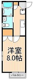 ルピナス町屋 1Kの間取図画像