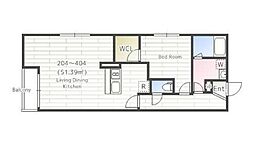 THECLASSLuxuryレジデンス 1LDKの間取図画像