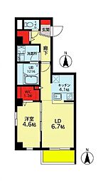 イーストランド日本提 1LDKの間取図画像