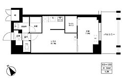 東京マンション 1LDKの間取図画像