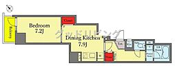 フォレシティ蔵前 1DKの間取図画像