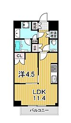 勝どきザ・タワー 1LDKの間取図画像