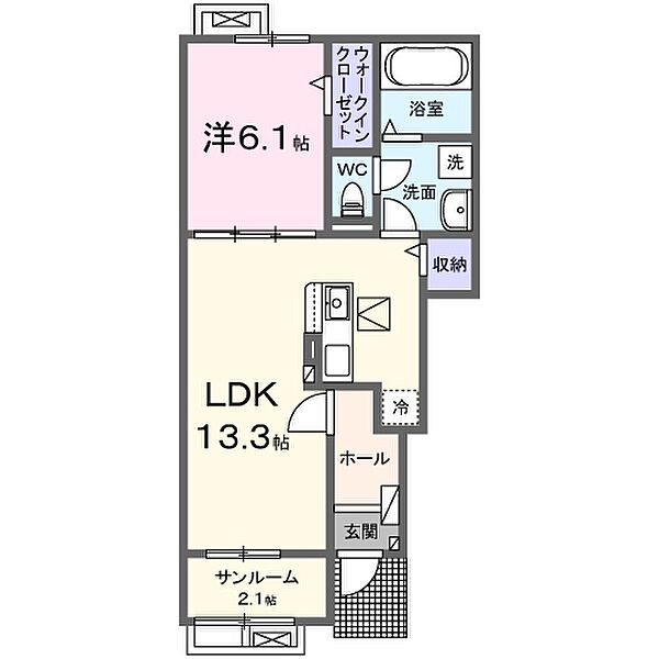 クルールD 102｜愛媛県西条市北条(賃貸アパート1LDK・1階・50.05㎡)の写真 その3