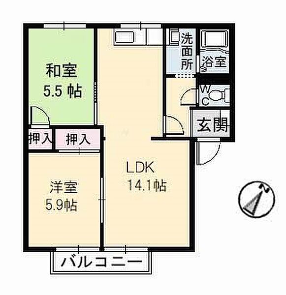 ニューライム頼木A棟 201｜愛媛県西条市三津屋東(賃貸アパート2LDK・2階・54.81㎡)の写真 その3