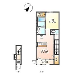 エスペランサA1 1LDKの間取図画像