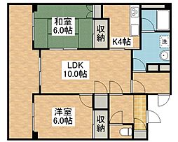 ルーラル 2LDKの間取図画像