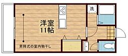 アルト立花A ワンルームの間取図画像