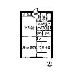 ドエル東山C 2DKの間取図画像