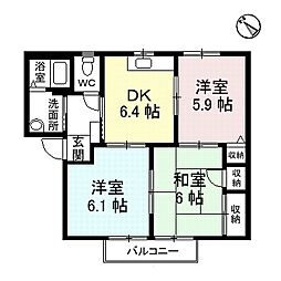 ファーブル衣干B 3DKの間取図画像