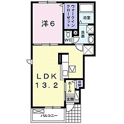 煌煌 1LDKの間取図画像