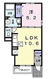 スワイ・バーン 1LDKの間取図画像
