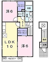 グランコートB 2LDKの間取図画像