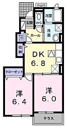 サニーレジデンス 2DKの間取図画像