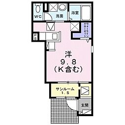 ブライト・レジデンス I ワンルームの間取図画像