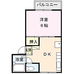 ハイツ北日吉No.2 1DKの間取図画像