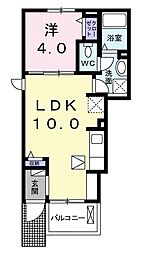 クラール・イーブンベルクA 1LDKの間取図画像