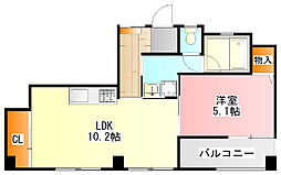 日野スカイマンション 1LDKの間取図画像
