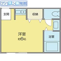 コテイジサンアイ ワンルームの間取図画像