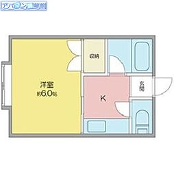 Beフレッツ 1Kの間取図画像