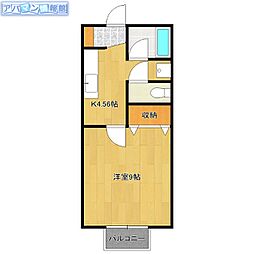 コーポ・サウスタウン 1Kの間取図画像