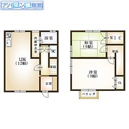 メゾン・ミナトB 2LDKの間取図画像