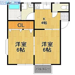 エメラルパーク 2Kの間取図画像