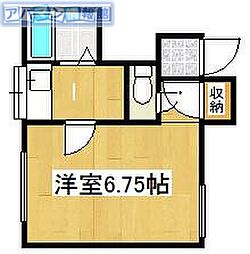 メゾン.ド.プルネールD 1Kの間取図画像