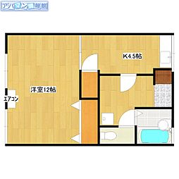 アピア信濃町 1Kの間取図画像