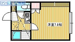 アップフロント坂井東2 1Kの間取図画像