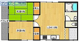 ホットハウス坂井東B 2LDKの間取図画像