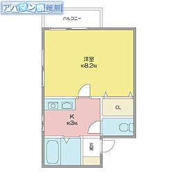 コーポクイーンズ 1Kの間取図画像