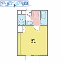 アップフロント坂井東2 1Kの間取図画像
