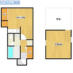 ラテ白根 1LDKの間取図画像