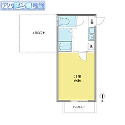 コーポ小針 1Kの間取図画像
