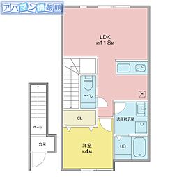 Maison de Richときめき西 1LDKの間取図画像