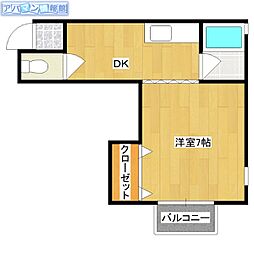 スマートネス小針台 1Kの間取図画像