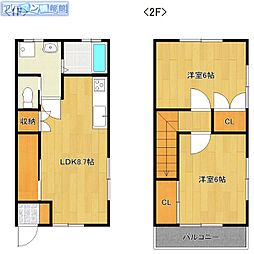ロンチ・クワトロA 2LDKの間取図画像