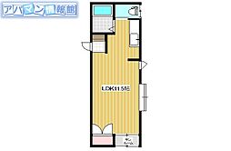 プリウス ワンルームの間取図画像