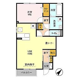 アトリオ青山D 1LDKの間取図画像