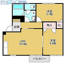 間取図画像 2LDK