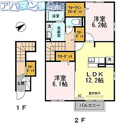 ライフコート横越中央 2LDKの間取図画像