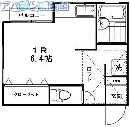 ピコットさつき野 1Kの間取図画像