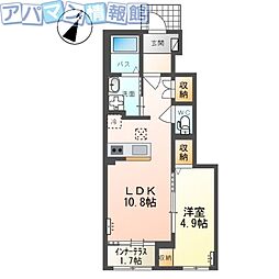 グランピュア 1LDKの間取図画像