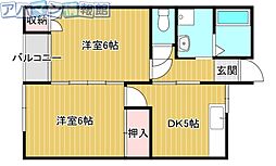 ファミール愛 2DKの間取図画像